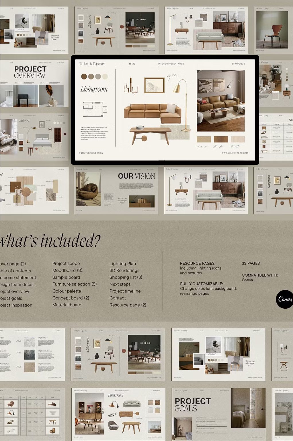 Interior Design Presentation Canva - Zupppa | Design Resources