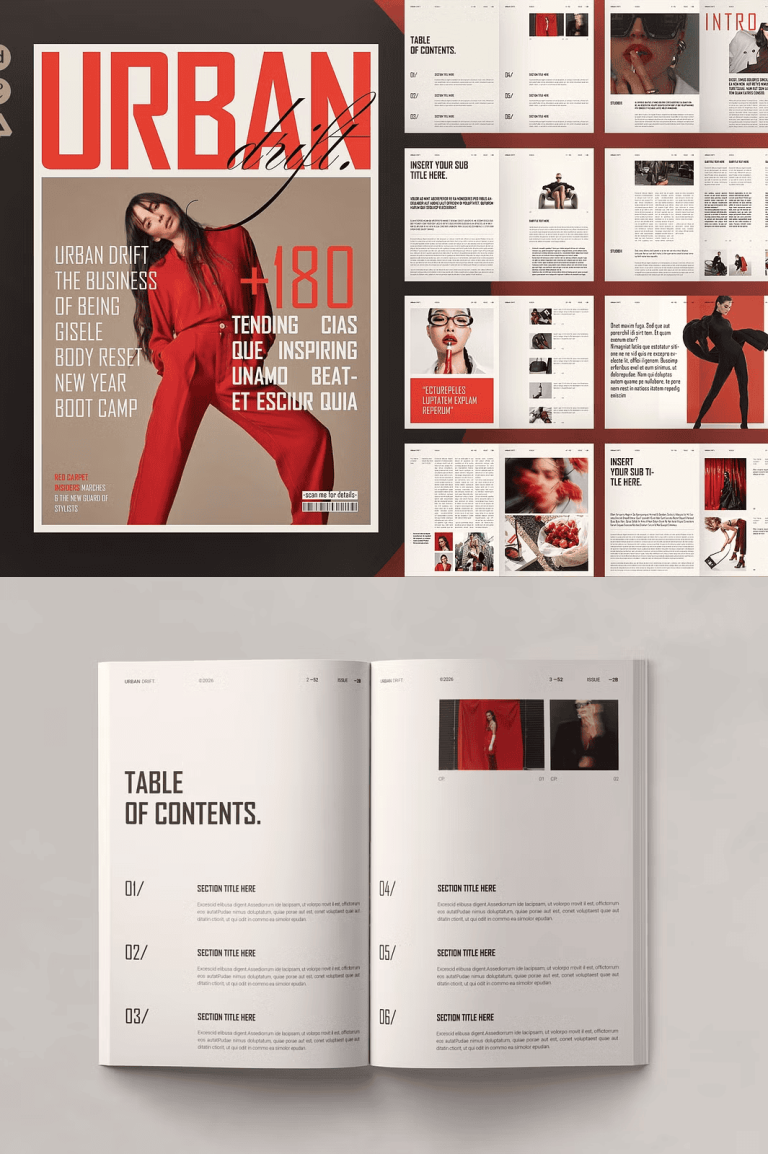 Modern Magazine Layout Template - Zupppa | Design Resources