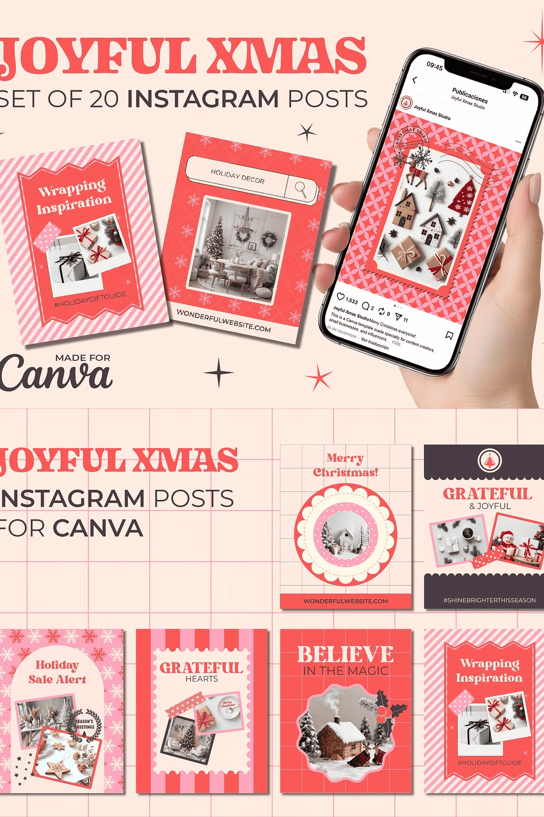 Joyful Xmas – IG Posts for Canva - Zupppa | Design Resources
