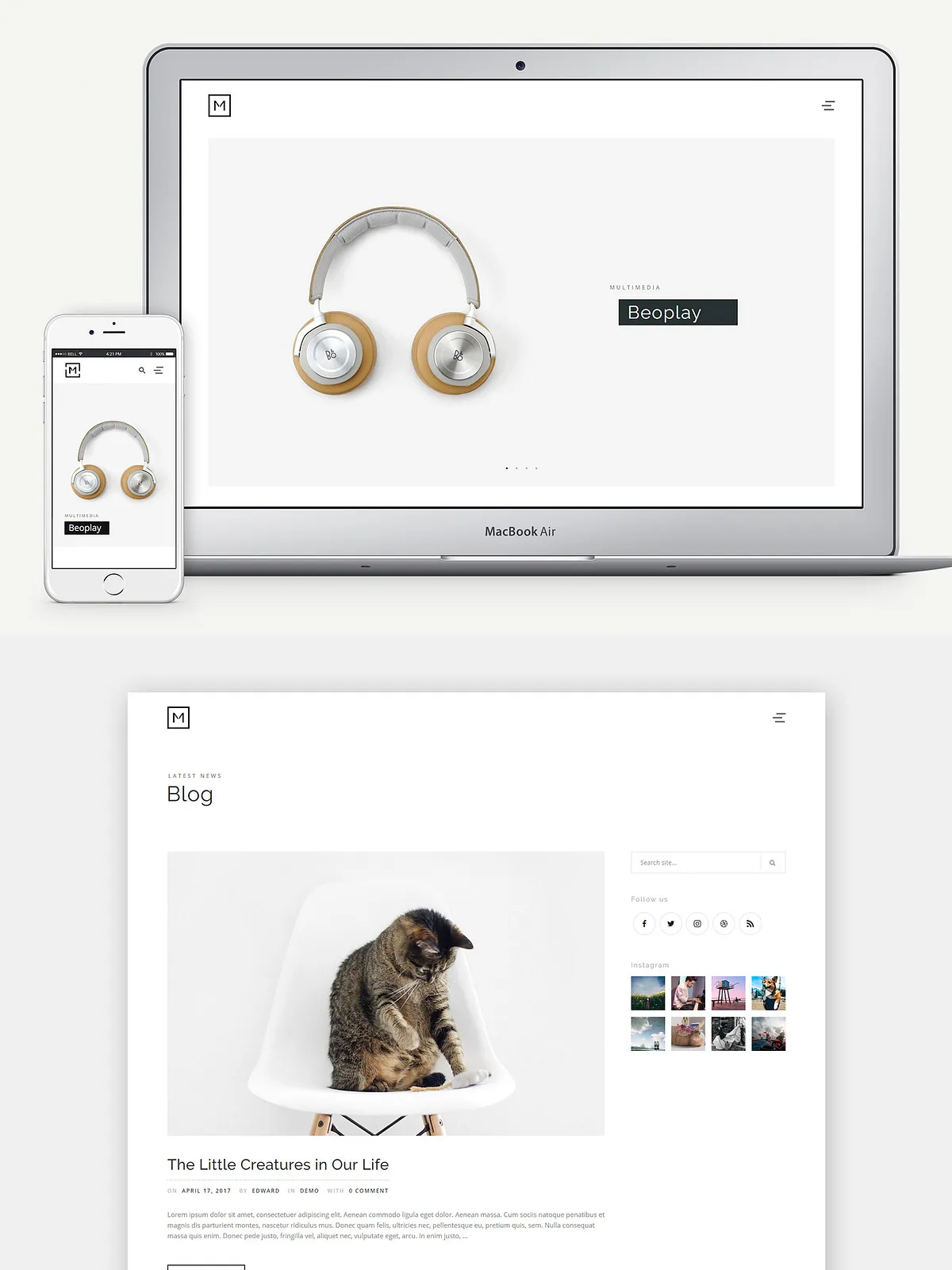 Minimalist WordPress Theme - Minilio - Zupppa | Design Resources
